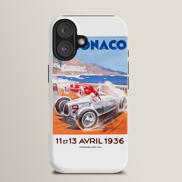 1936 Monaco Grand Prix Race Poster  iPhone Case