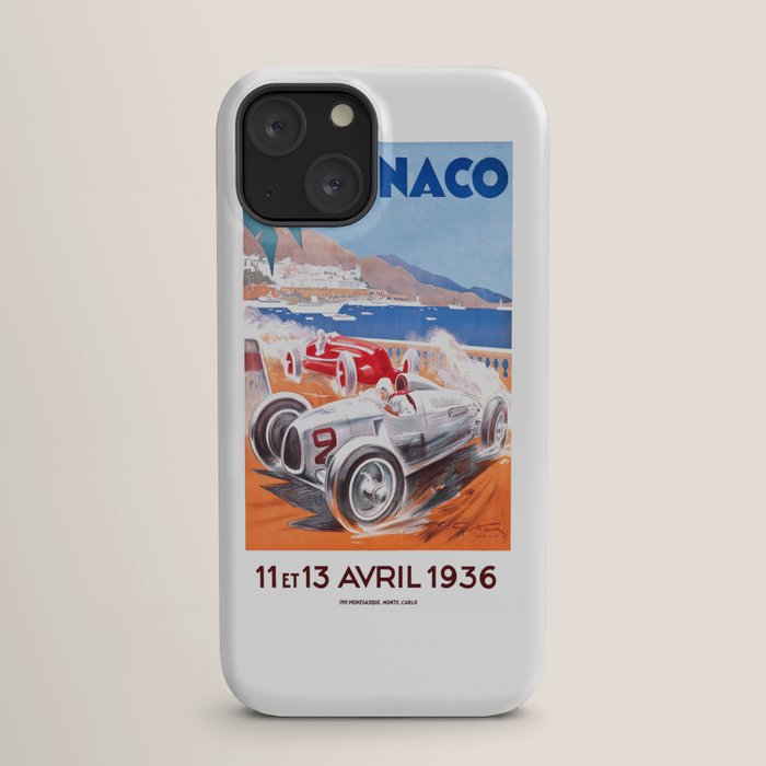 1936 Monaco Grand Prix Race Poster  iPhone Case