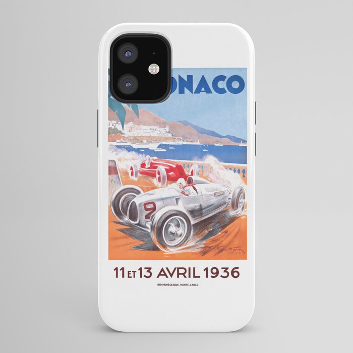 1936 Monaco Grand Prix Race Poster  iPhone Case