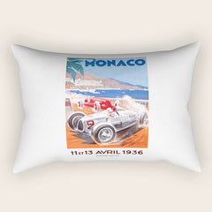 1936 Monaco Grand Prix Race Poster  Rectangular Pillow