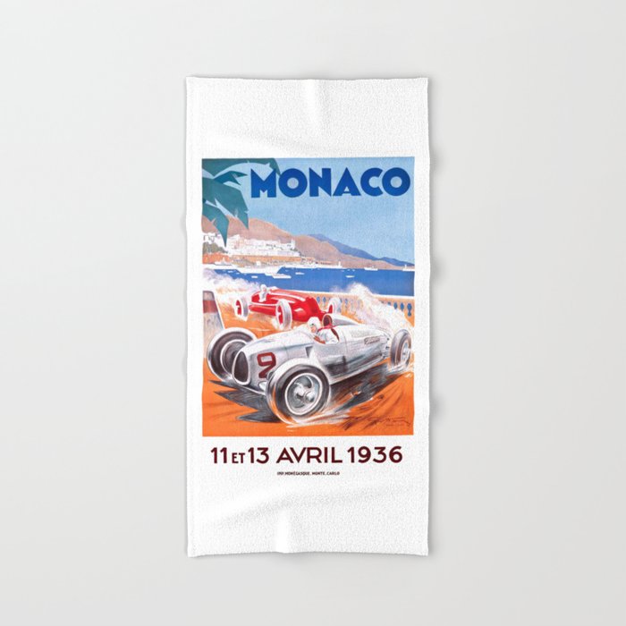 1936 Monaco Grand Prix Race Poster  Bath Towel