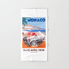 1936 Monaco Grand Prix Race Poster  Bath Towel