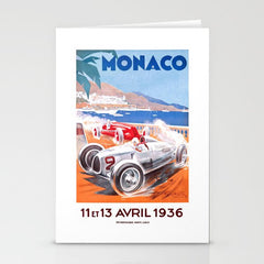 1936 Monaco Grand Prix Race Poster  Stationery Card