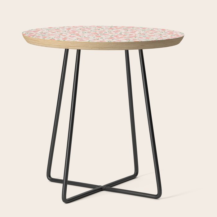 A breath of fresh air - A seamless floral pattern in pinks and reds Side Table