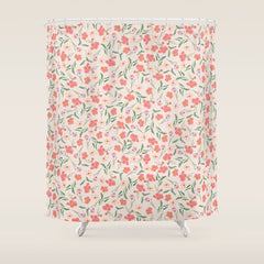 A breath of fresh air - A seamless floral pattern in pinks and reds Shower Curtain