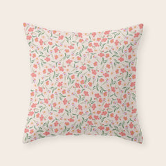 A breath of fresh air - A seamless floral pattern in pinks and reds Throw Pillow