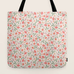 A breath of fresh air - A seamless floral pattern in pinks and reds Tote Bag