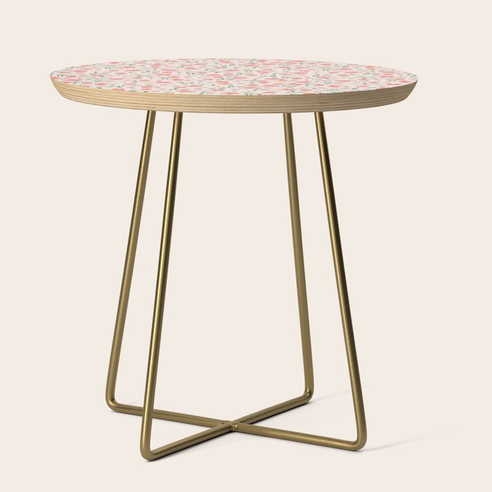 A breath of fresh air - A seamless floral pattern in pinks and reds Side Table