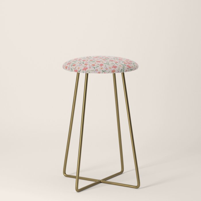 A breath of fresh air - A seamless floral pattern in pinks and reds Stool