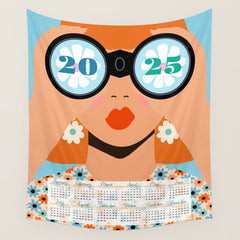 2025 Calendar - Seeking New Horizons Wall Tapestry