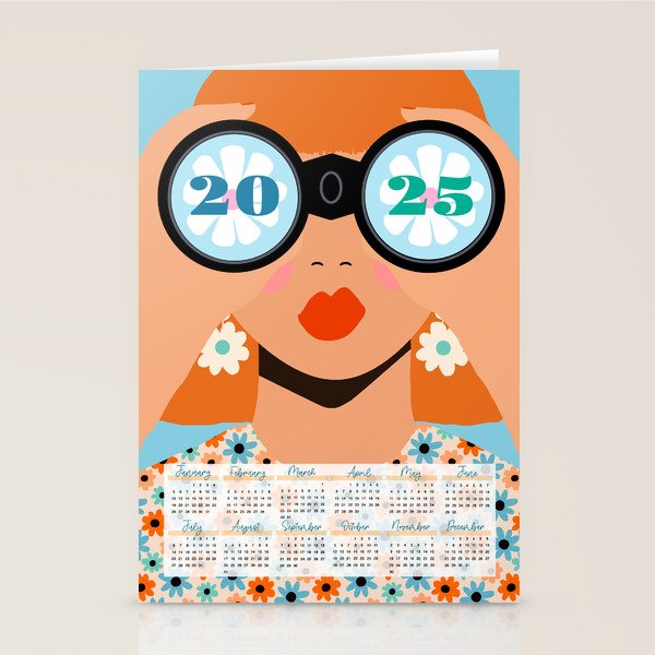 2025 Calendar - Seeking New Horizons Stationery Card