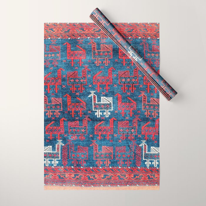 25 Peacocks Baluch Khorasan Persian Bag Face Print Wrapping Paper