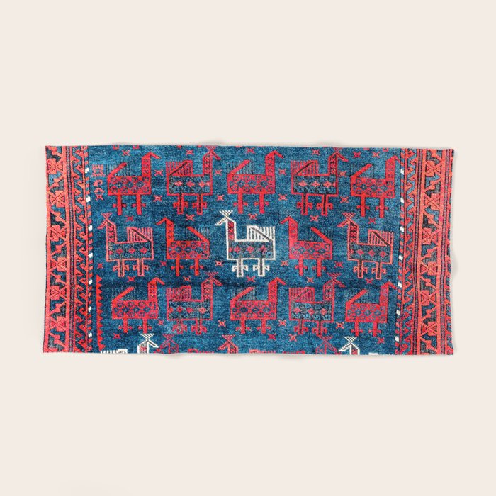 25 Peacocks Baluch Khorasan Persian Bag Face Print Bath Towel