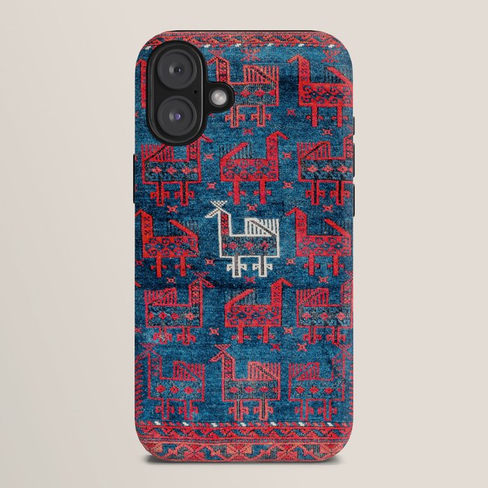 25 Peacocks Baluch Khorasan Persian Bag Face Print iPhone Case