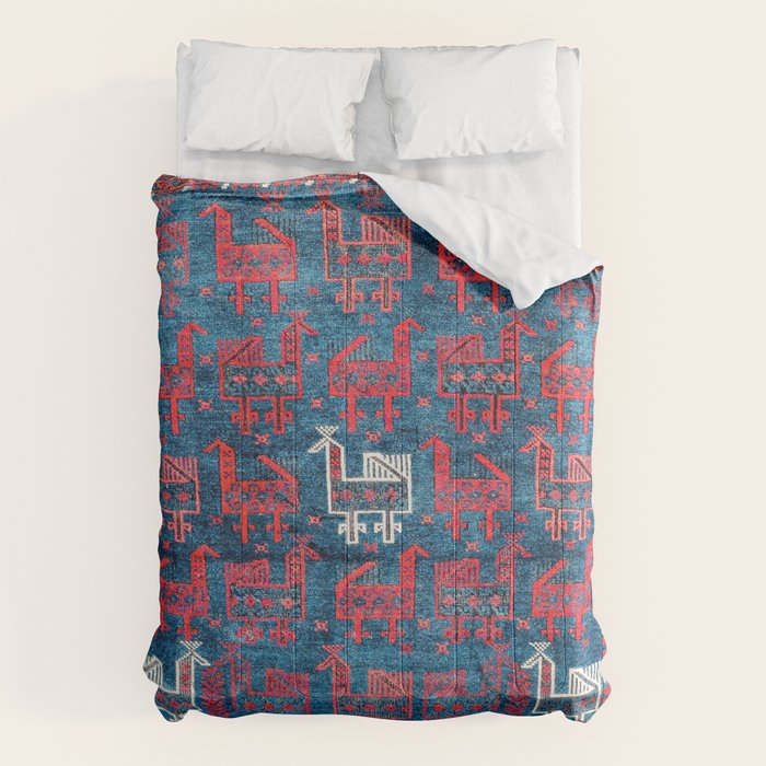 25 Peacocks Baluch Khorasan Persian Bag Face Print Comforter