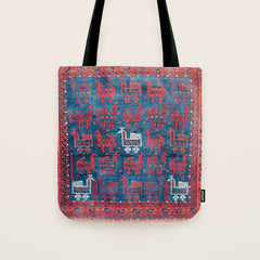 25 Peacocks Baluch Khorasan Persian Bag Face Print Tote Bag