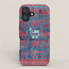 25 Peacocks Baluch Khorasan Persian Bag Face Print iPhone Case