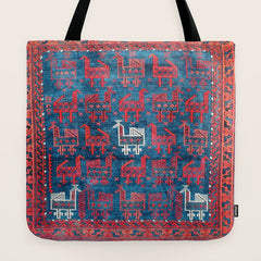 25 Peacocks Baluch Khorasan Persian Bag Face Print Tote Bag