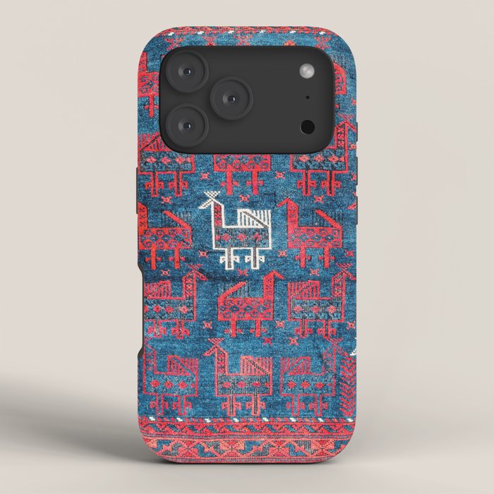 25 Peacocks Baluch Khorasan Persian Bag Face Print iPhone Case