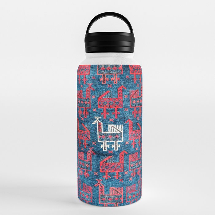 25 Peacocks Baluch Khorasan Persian Bag Face Print Water Bottle