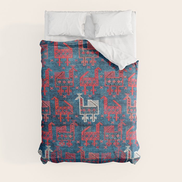 25 Peacocks Baluch Khorasan Persian Bag Face Print Comforter