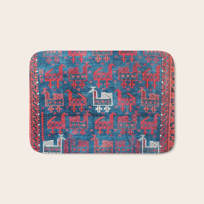 25 Peacocks Baluch Khorasan Persian Bag Face Print Bath Mat