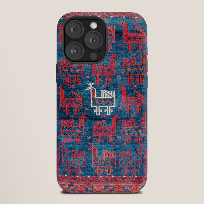 25 Peacocks Baluch Khorasan Persian Bag Face Print iPhone Case