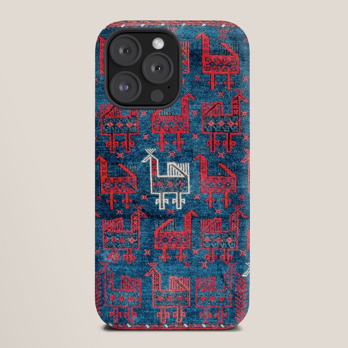 25 Peacocks Baluch Khorasan Persian Bag Face Print iPhone Case