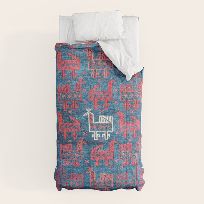 25 Peacocks Baluch Khorasan Persian Bag Face Print Comforter