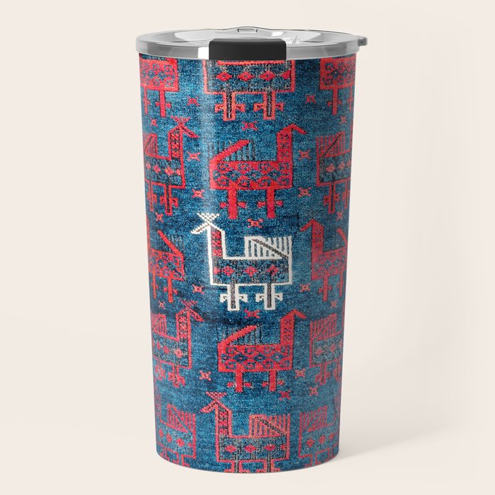 25 Peacocks Baluch Khorasan Persian Bag Face Print Travel Mug