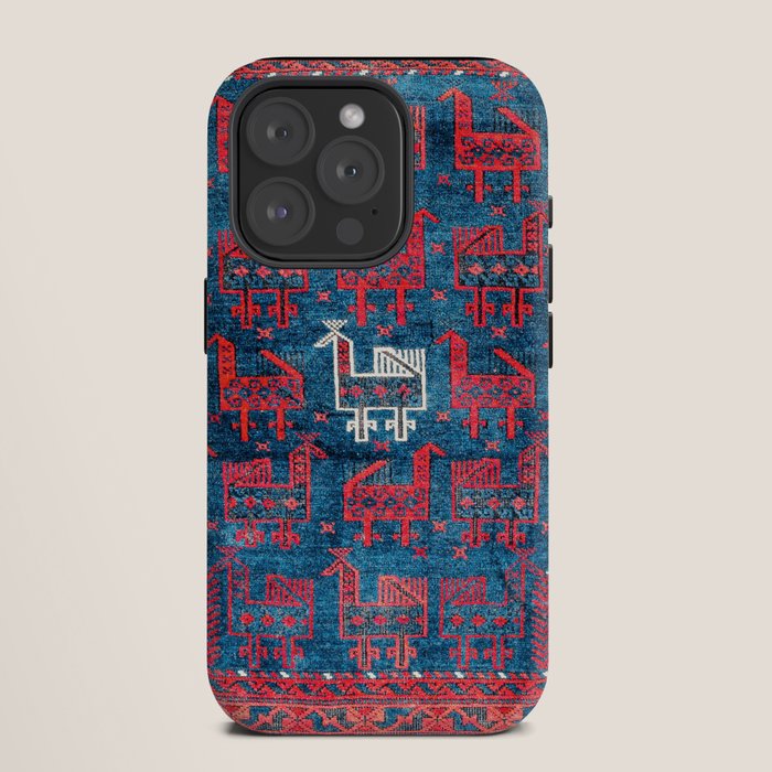 25 Peacocks Baluch Khorasan Persian Bag Face Print iPhone Case