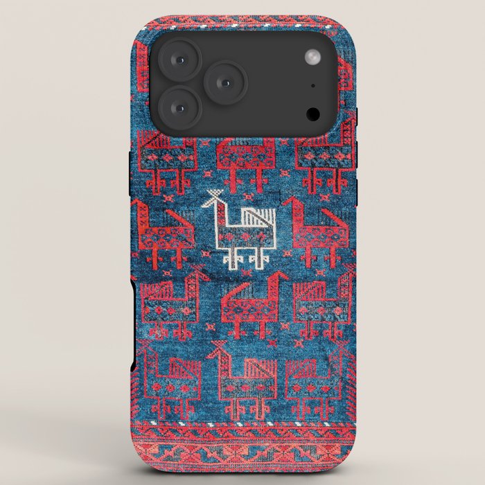 25 Peacocks Baluch Khorasan Persian Bag Face Print iPhone Case