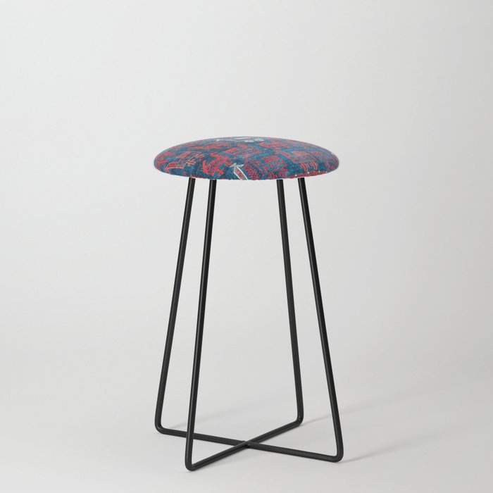 25 Peacocks Baluch Khorasan Persian Bag Face Print Stool