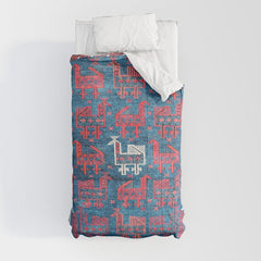 25 Peacocks Baluch Khorasan Persian Bag Face Print Comforter