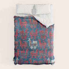 25 Peacocks Baluch Khorasan Persian Bag Face Print Duvet Cover