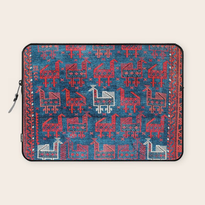 25 Peacocks Baluch Khorasan Persian Bag Face Print Laptop Sleeve