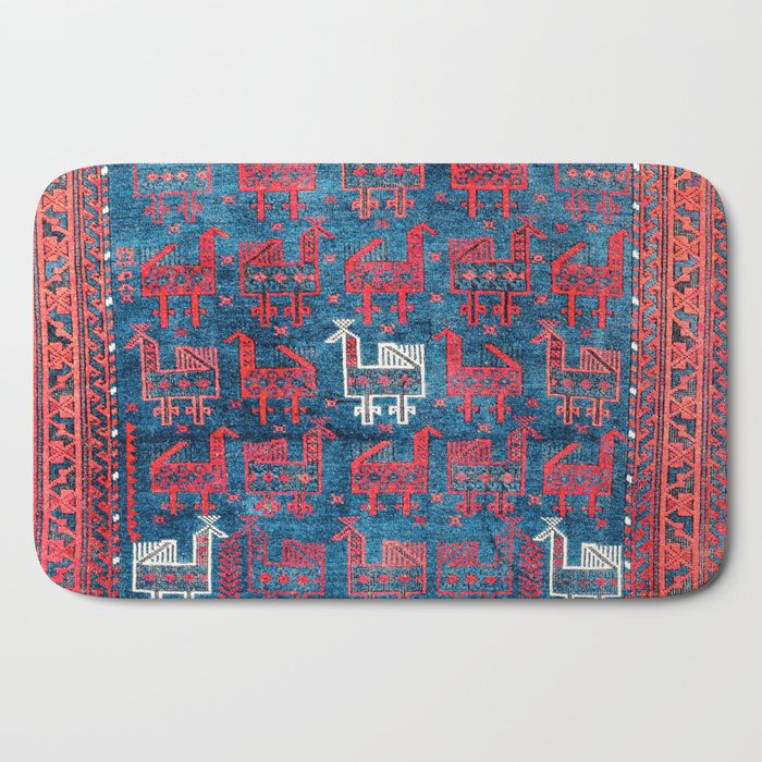 25 Peacocks Baluch Khorasan Persian Bag Face Print Bath Mat