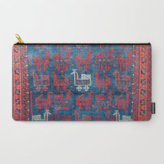25 Peacocks Baluch Khorasan Persian Bag Face Print Carry All Pouch