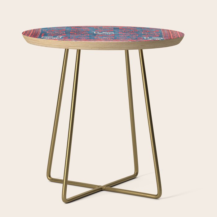 25 Peacocks Baluch Khorasan Persian Bag Face Print Side Table