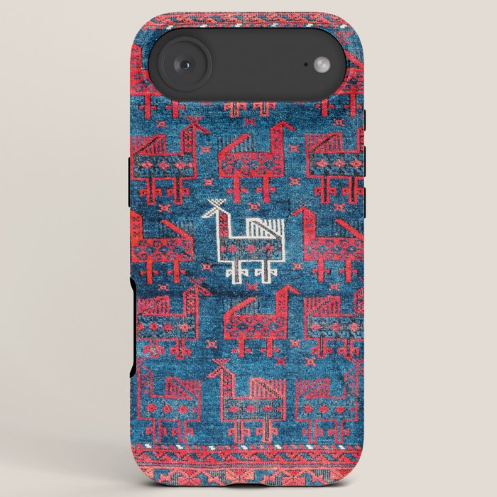 25 Peacocks Baluch Khorasan Persian Bag Face Print iPhone Case