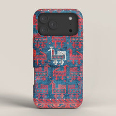 25 Peacocks Baluch Khorasan Persian Bag Face Print iPhone Case