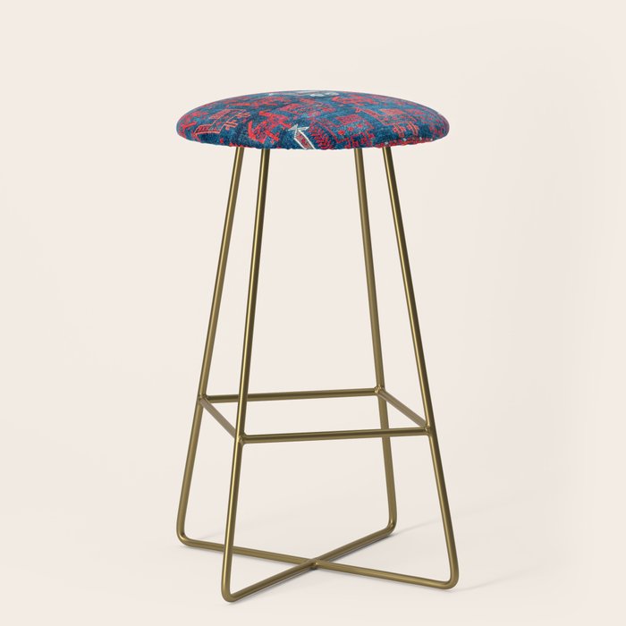 25 Peacocks Baluch Khorasan Persian Bag Face Print Stool