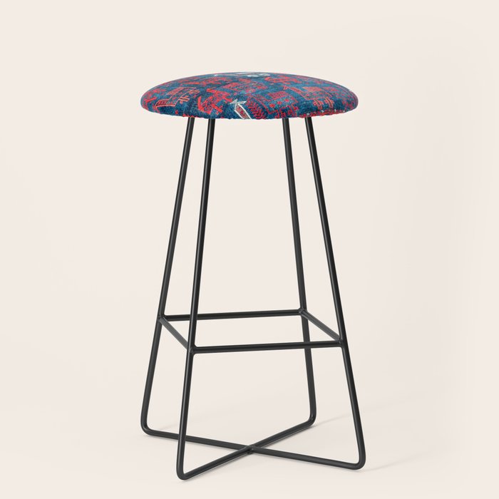 25 Peacocks Baluch Khorasan Persian Bag Face Print Stool