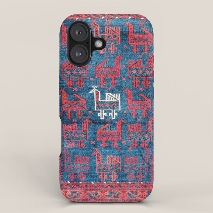 25 Peacocks Baluch Khorasan Persian Bag Face Print iPhone Case