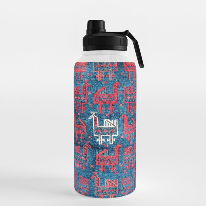 25 Peacocks Baluch Khorasan Persian Bag Face Print Water Bottle