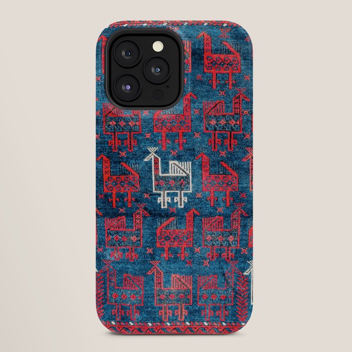 25 Peacocks Baluch Khorasan Persian Bag Face Print iPhone Case