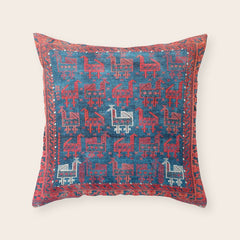 25 Peacocks Baluch Khorasan Persian Bag Face Print Throw Pillow