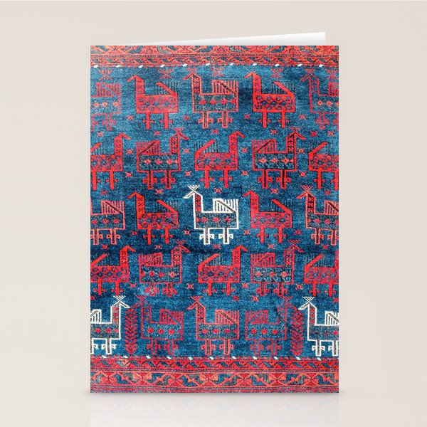 25 Peacocks Baluch Khorasan Persian Bag Face Print Stationery Card