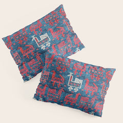25 Peacocks Baluch Khorasan Persian Bag Face Print Pillow Sham