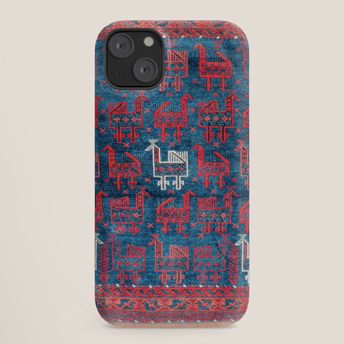 25 Peacocks Baluch Khorasan Persian Bag Face Print iPhone Case